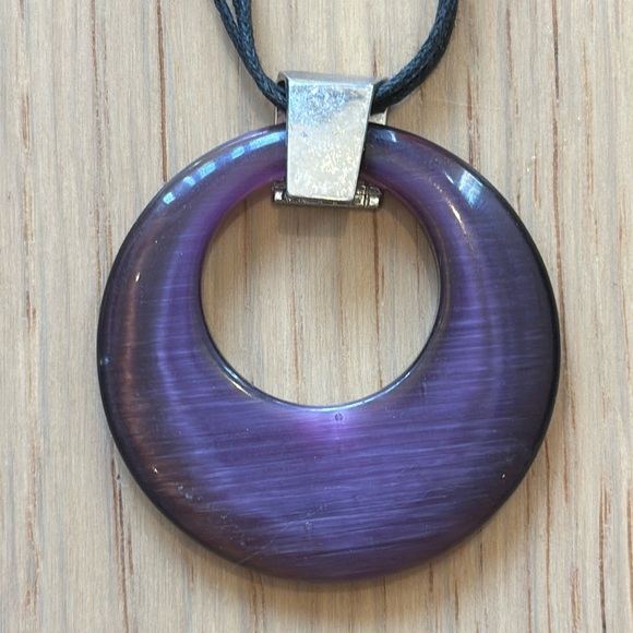 Purple Pendant & Rope Chain - Picture 1 of 5